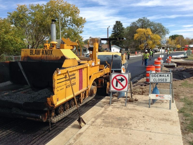 Paving a street in Santa Fe
